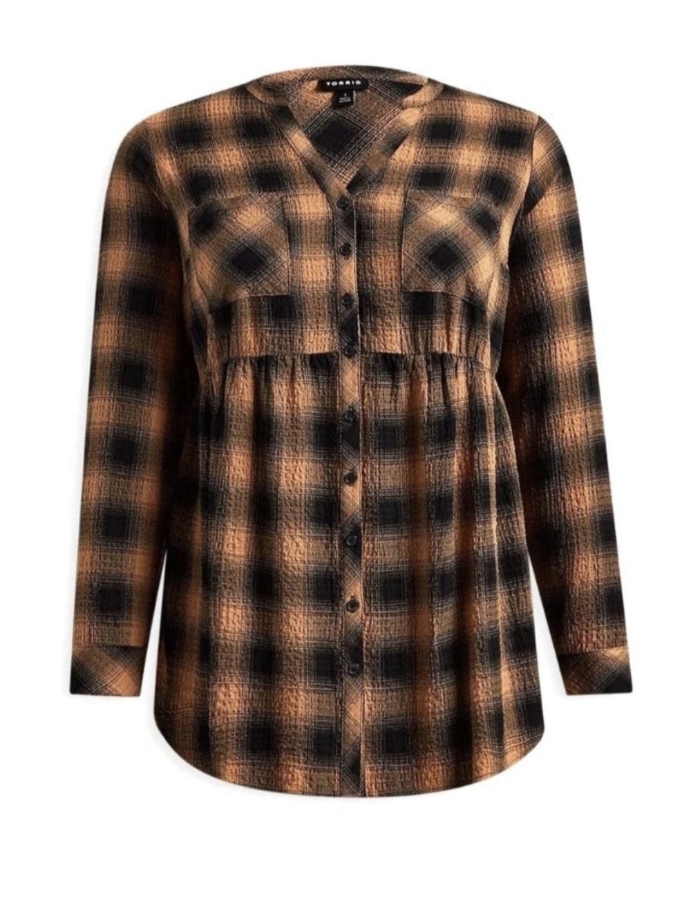 Torrid Black Plaid Tunic Top Blouse Shirt 2X